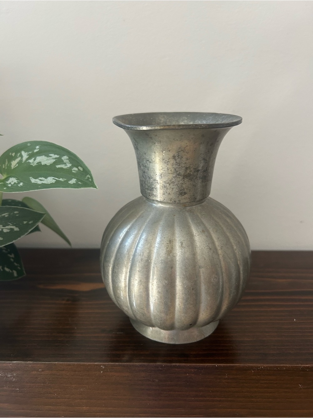 Just Andersen Heavy Pewter Vase, Early 19th Century Art Deco Vintage Denmark